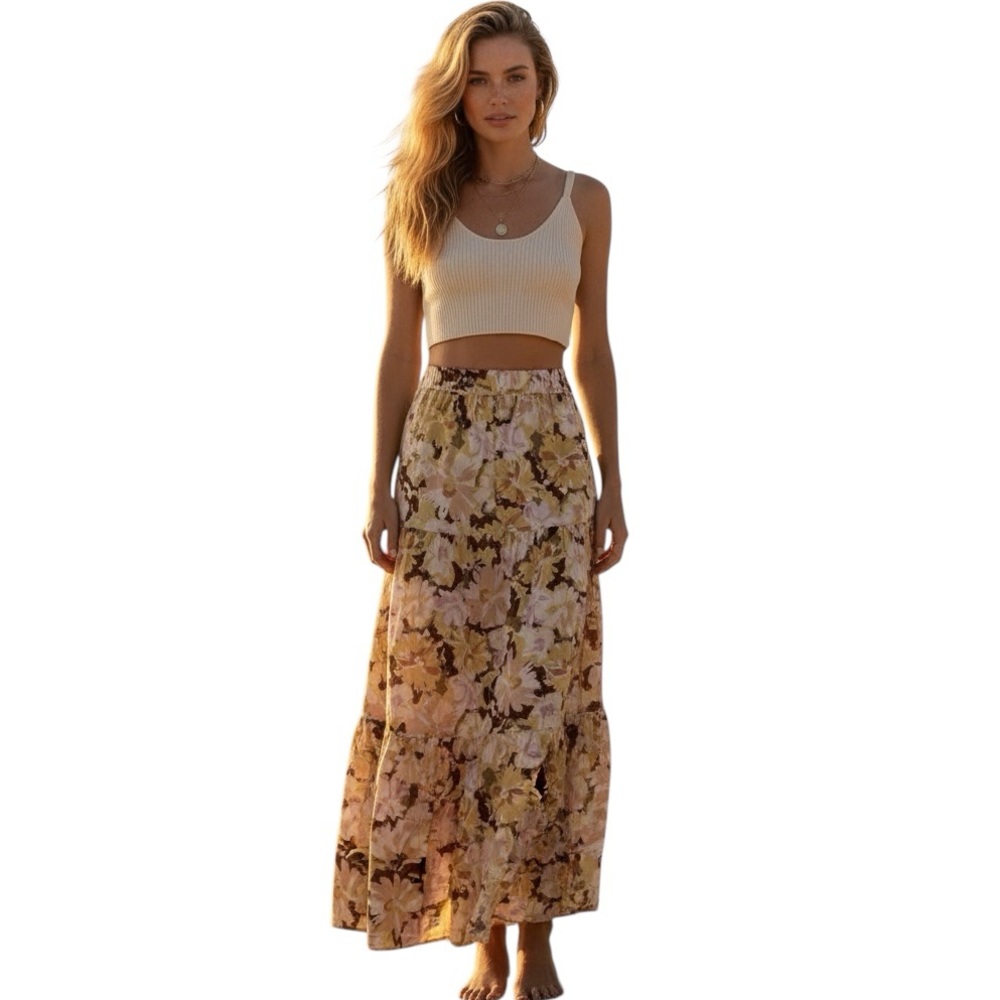 NWT MINKPINK ‘Zoey’ Midi Skirt in Cotton Poplin Size M